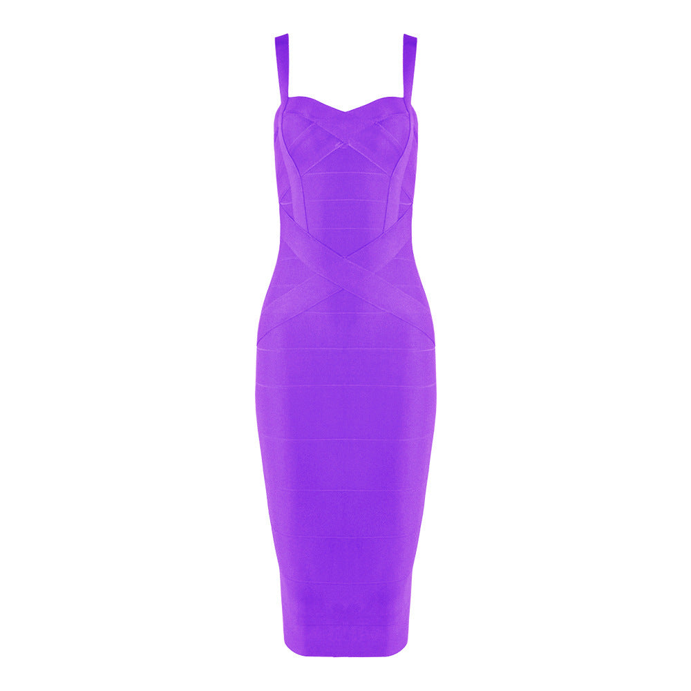 Classic Sexy Strap Bandage Long Dress