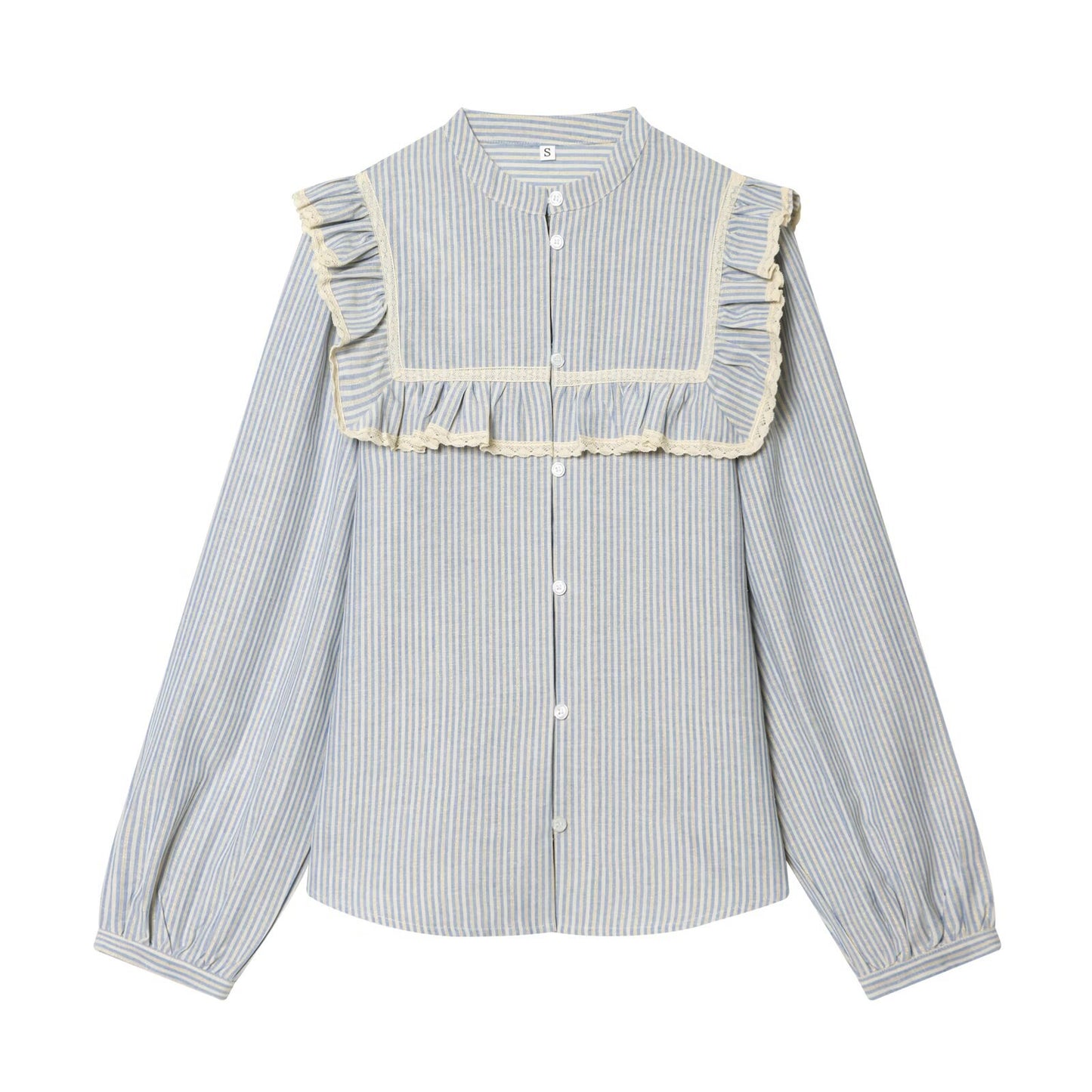 Metallic line decoration layered decorative striped shirt