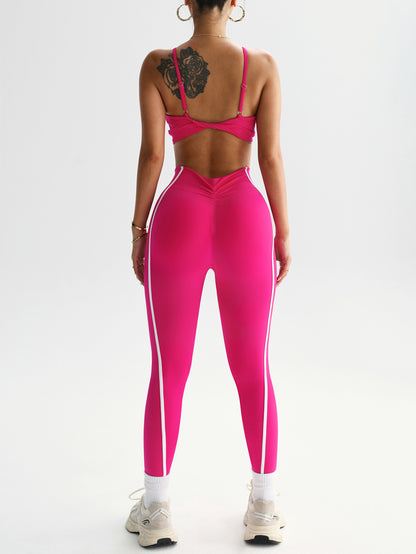 Naadloze yogaset met hoge taillebroek en sportbeha set maat L