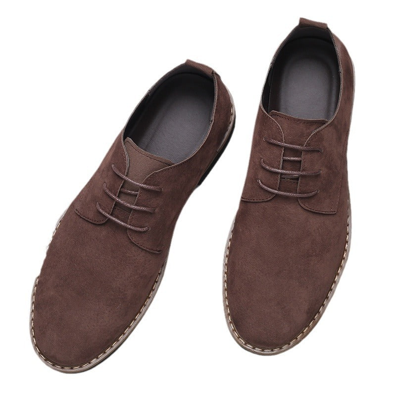 Men's Frosted Casual Work Shoes Multicolor Men's Leather Shoes Lace-Up Fashion Trend Large Size Shoes