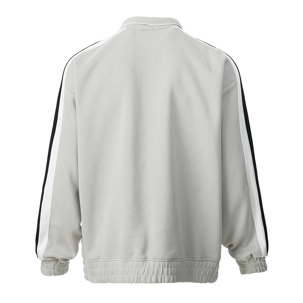Splicing contrasting cardigan sweatshirt