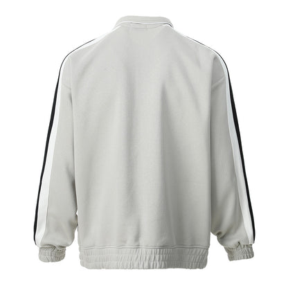 Splicing contrasting cardigan sweatshirt