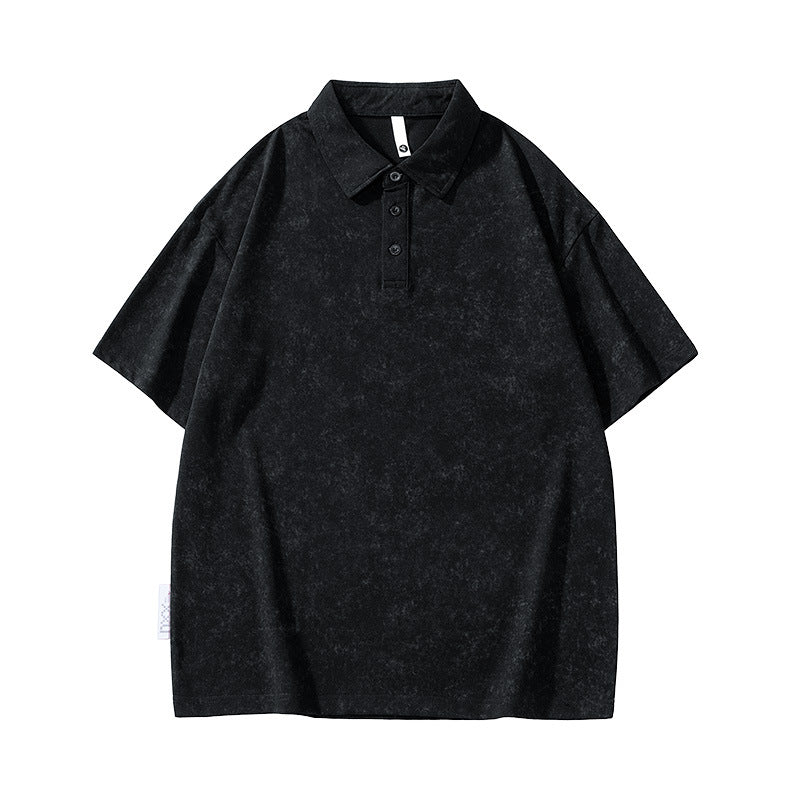 Tie dye short sleeved polo shirt for men in summer