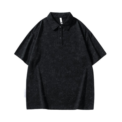 Tie dye short sleeved polo shirt for men in summer