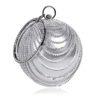 Ball Diamond Tassel Women Party Metal Crystal Clutches Evening  Wedding Bag Bridal Shoulder Handbag Wristlets Clutch