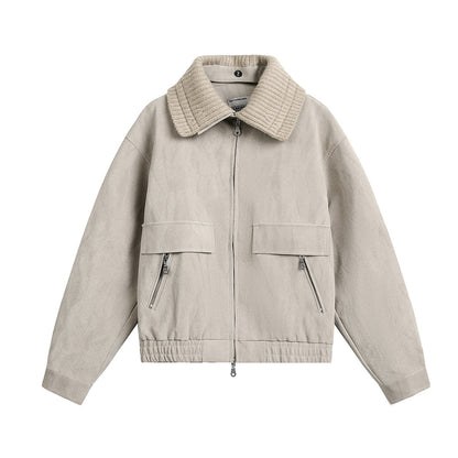 Leather flight jacket