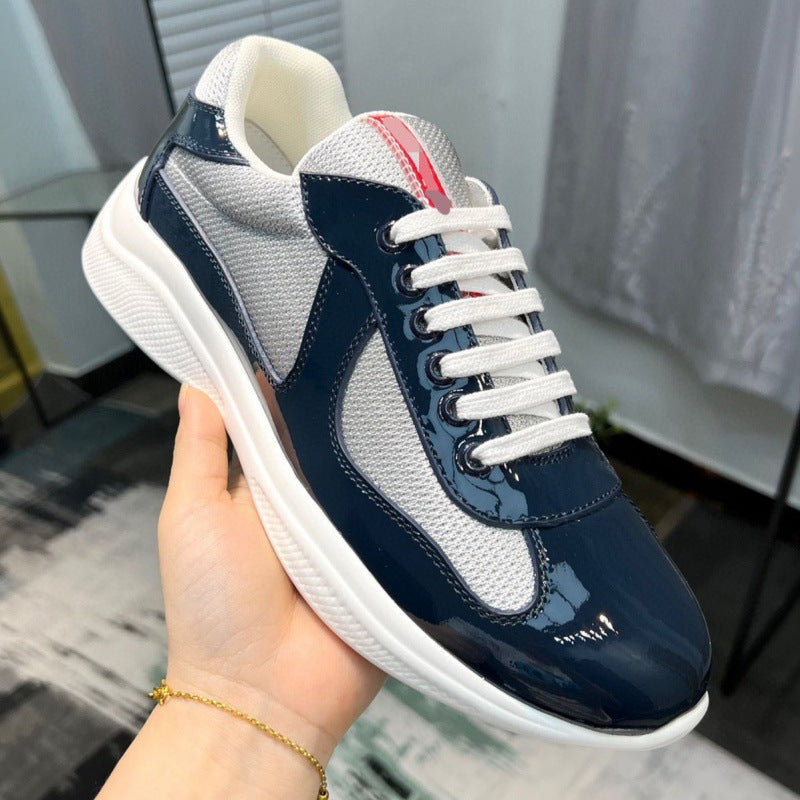 Casual Breathable Cowhide Canvas Sneakers for Men