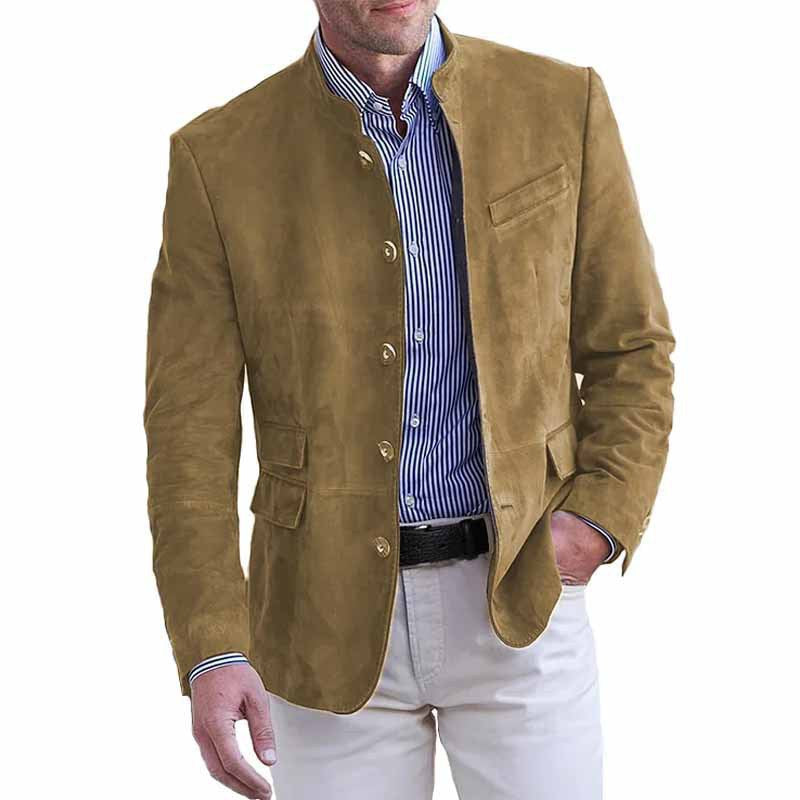 Mens Casual Suede Suit Jacket