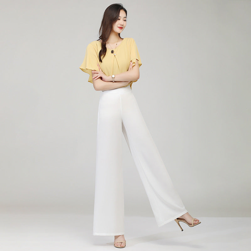 High-waisted wide-leg dance pants