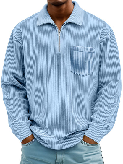 Zipper long sleeved pullover top