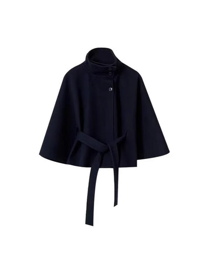 Elegant Womens Wool Blend Belted Coat