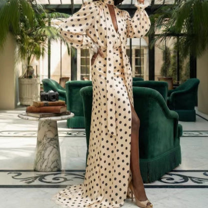 Polka Dot V-Neck Dress Set