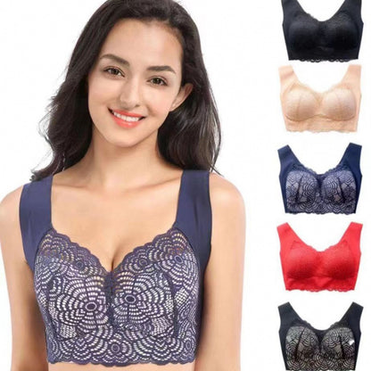 Womens Wirefree Lace Pushup Bra Plus Size