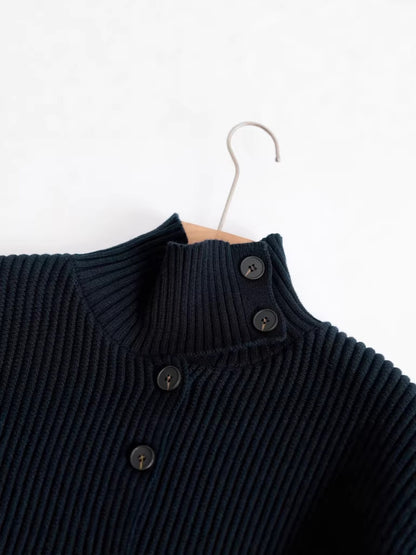Womens High Neck Knitted Cardigan