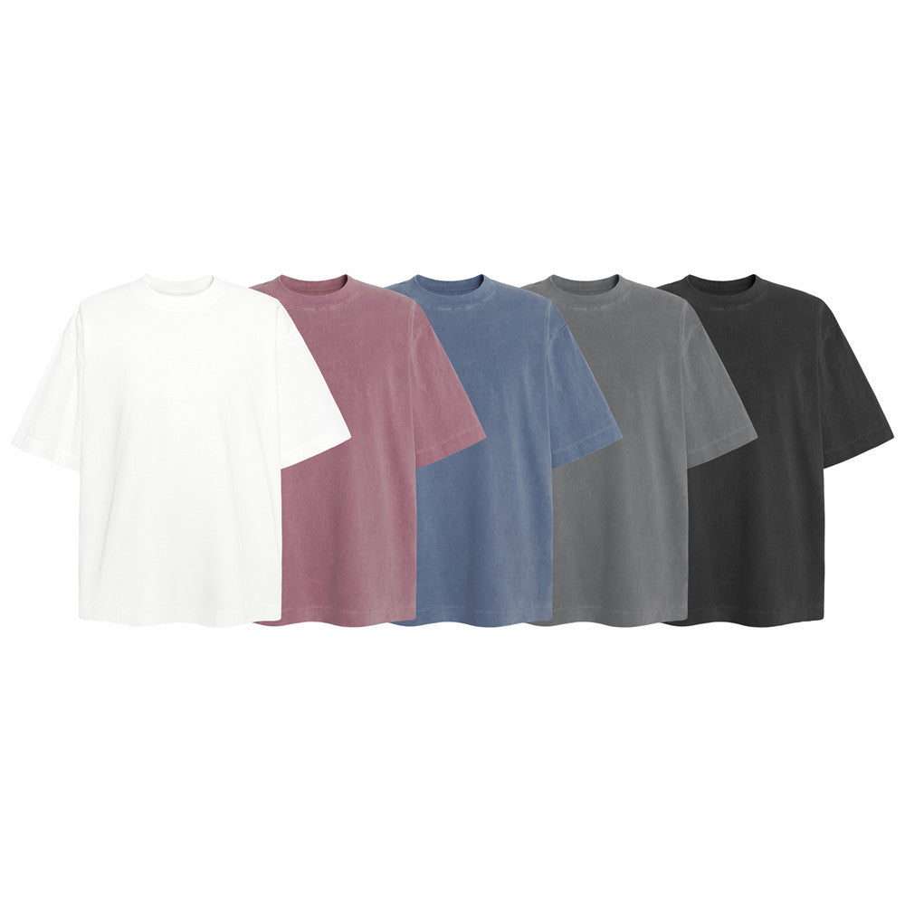 Simple solid color t-shirt short sleeved