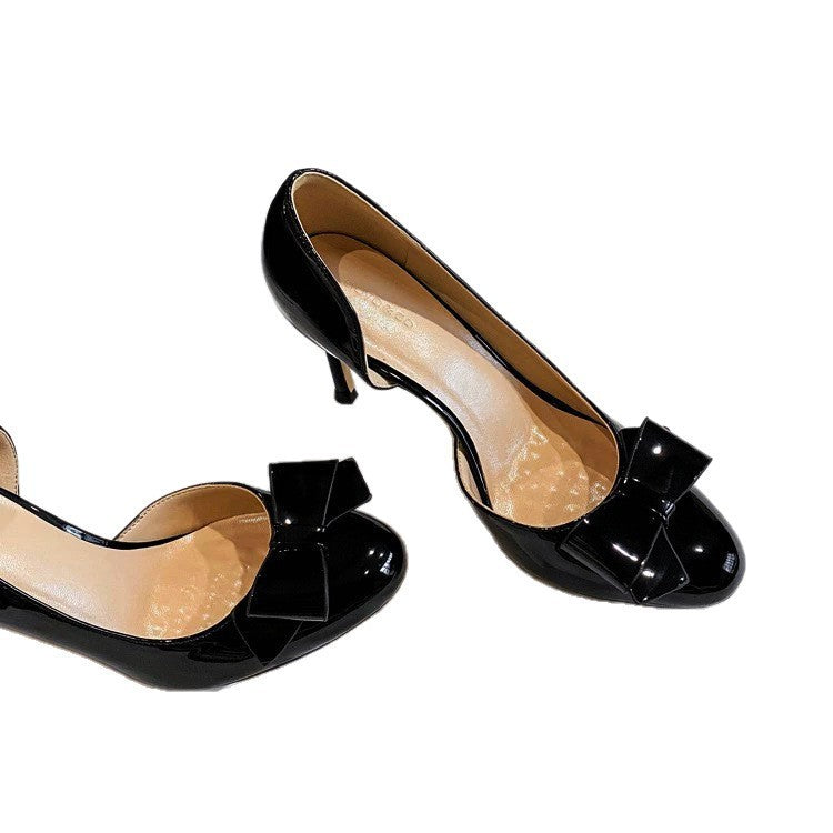 Dames pumps met strik van lakleer 6/8 cm