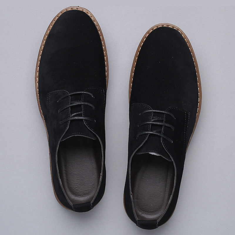 Men's Frosted Casual Work Shoes Multicolor Men's Leather Shoes Lace-Up Fashion Trend Large Size Shoes