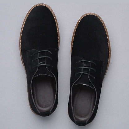 Men's Frosted Casual Work Shoes Multicolor Men's Leather Shoes Lace-Up Fashion Trend Large Size Shoes
