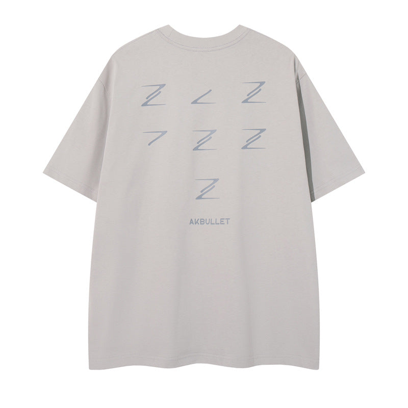 T-shirt met korte mouwen van zwaar losvallend katoen met letterprint
