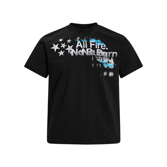 T-shirt met korte mouwen en gemêleerd letterpatroon