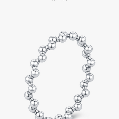 S925 Sterling Silver Beaded Ring