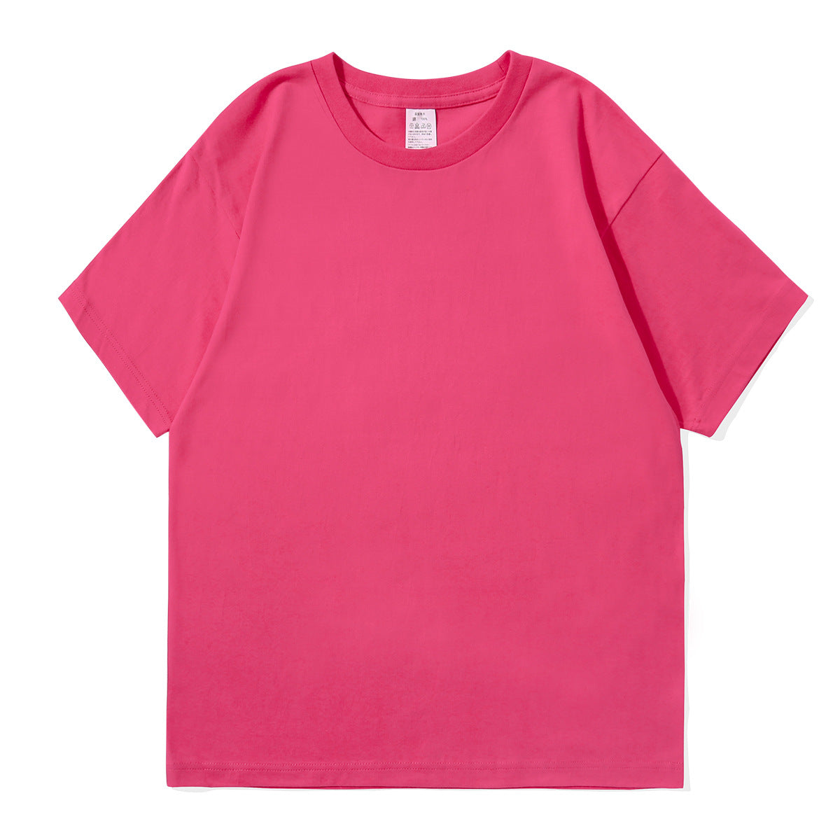 small neckline cotton loose short sleeve solid color bottoming T-shirt