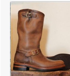 Mens Belt Buckle Mid-Calf Chelsea Boots