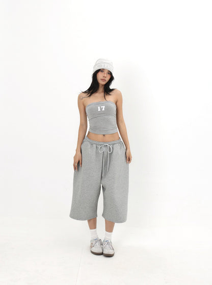 Womens Drawstring Cropped Sweatpants