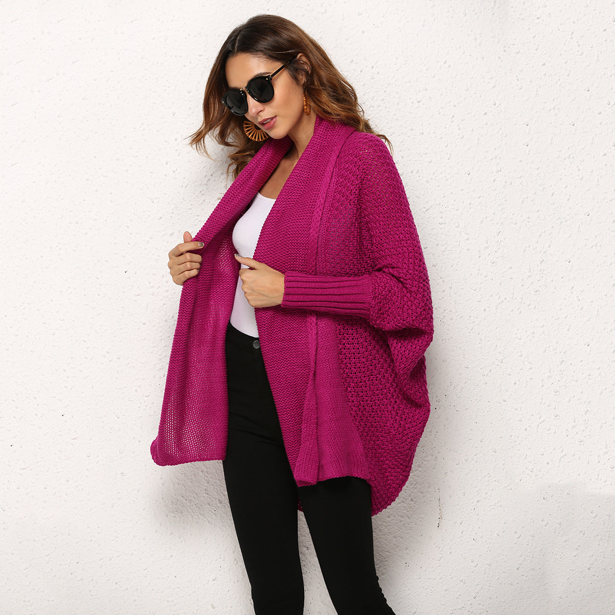2025 Europe and America cross border AliExpress Amazon women's knitwear cardigan sweater oversized sweater coat women's fashion