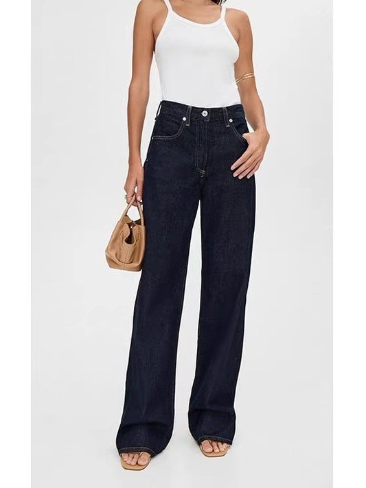 Casual High-Waisted Wide-Leg Jeans