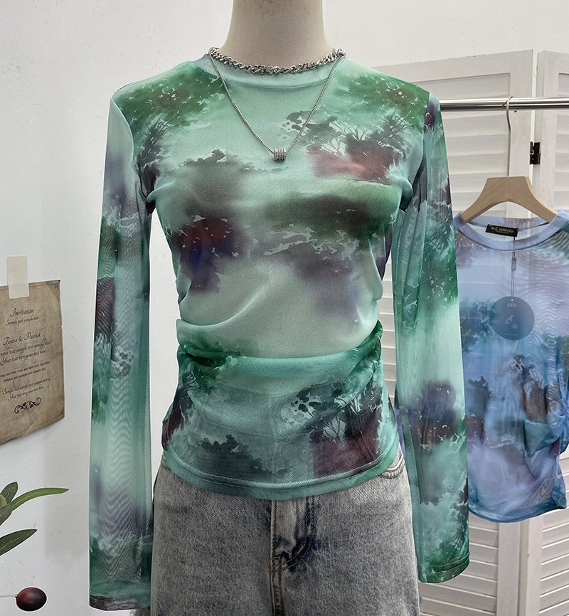 Pleated thin transparent top