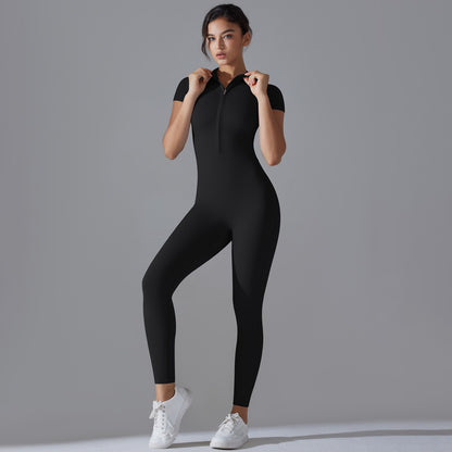 Womens Yoga Jumpsuit with Zipper