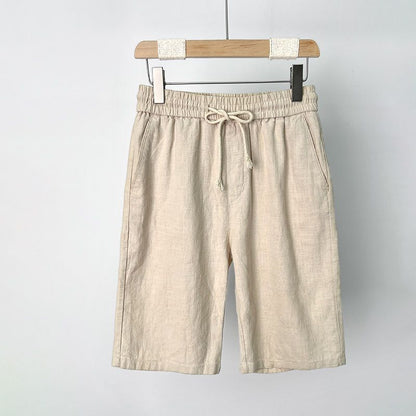 Cotton Linen Shorts Men's Summer Linen Five-Quarter Pants Men's Beach Pants Loose Casual Large Shorts