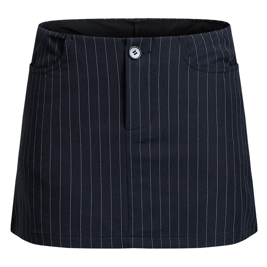 High Waist Double Slip Pocket Slim-fit Slim-fit Short A- line Skirt