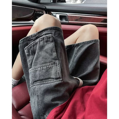 Workwear denim men's loose summer men's straight leg pants