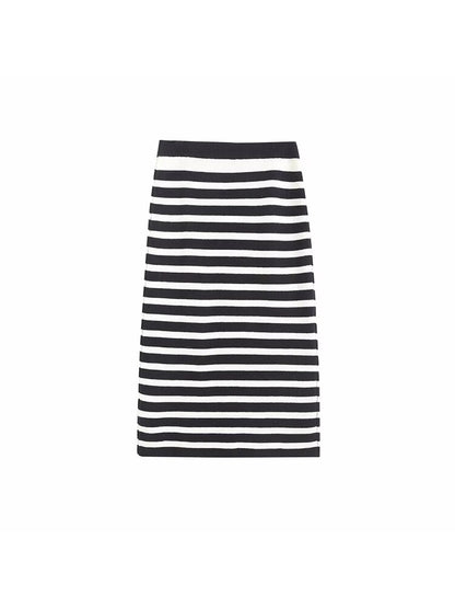 TRAF Women Skirt Sets Fashion Striped Knitted Cardigan Sweater+Mini Skirts Long Sleeve Casual Female clothing 2 pieces set