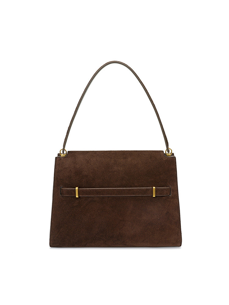 Retro Kelly-tas van echt leer met grote capaciteit