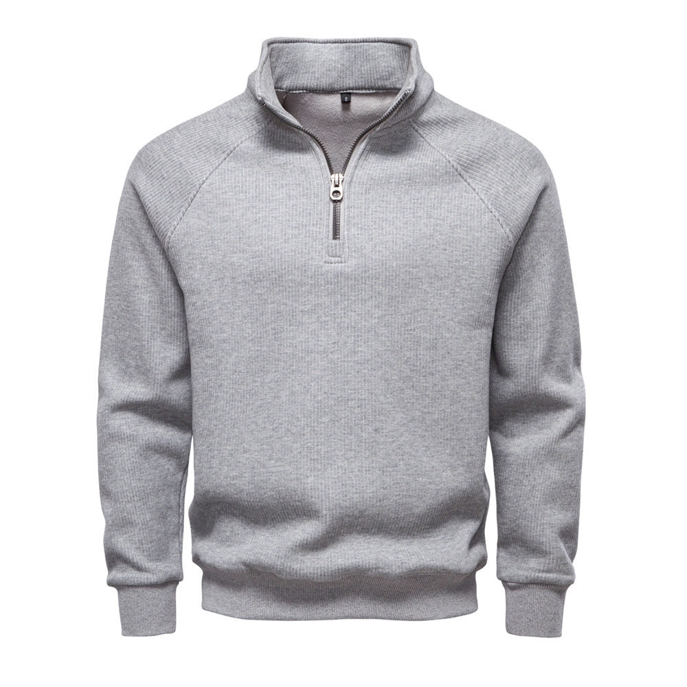Polo T-shirt voor heren met lange mouwen kraag en knoop of ritssluiting