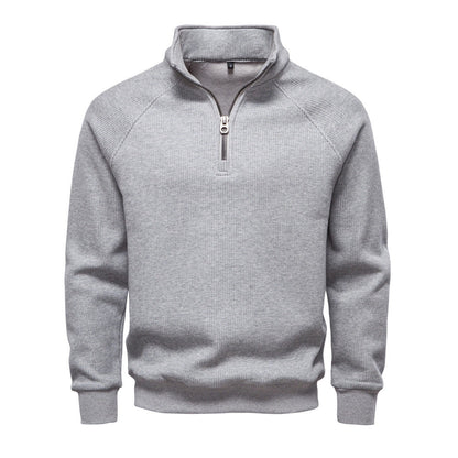 Polo T-shirt voor heren met lange mouwen kraag en knoop of ritssluiting