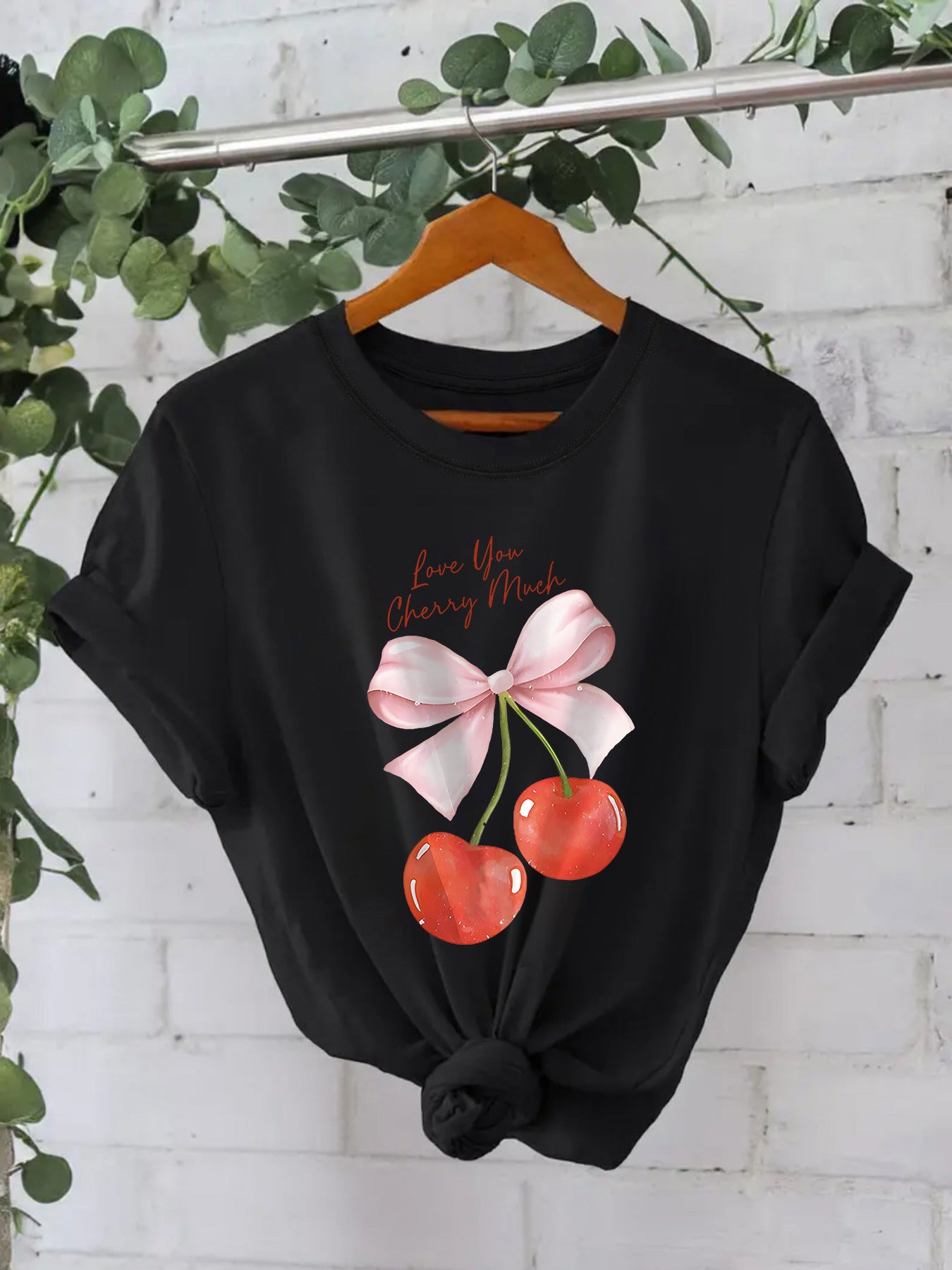 Cherry printed pure cotton top