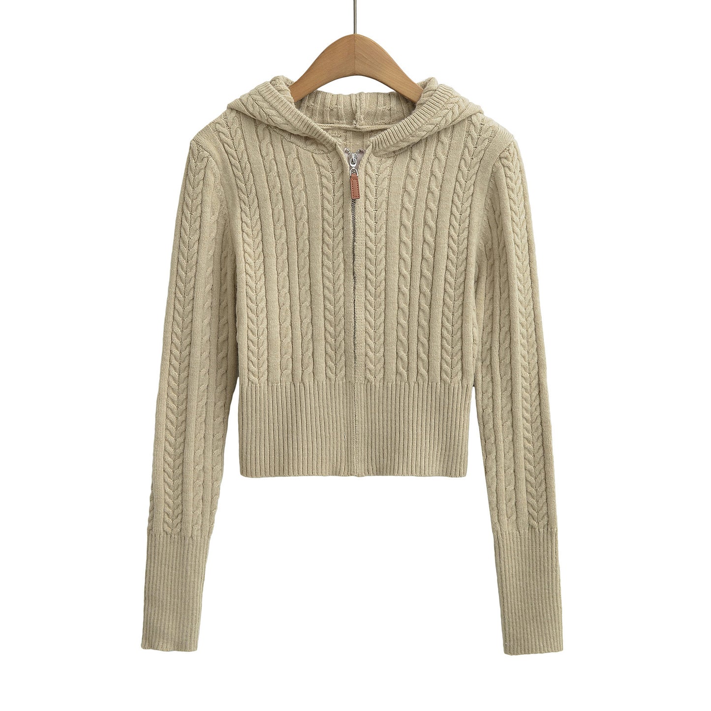 Vest met capuchon en lange mouwen en ritssluiting
