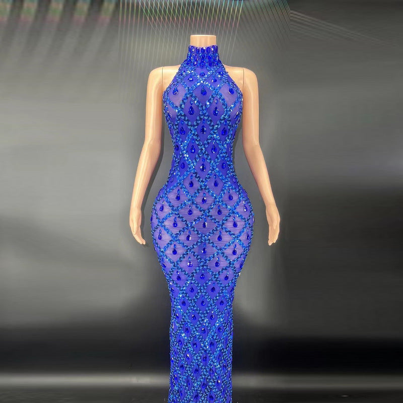 Rhinestone Silver Dress Plus Size