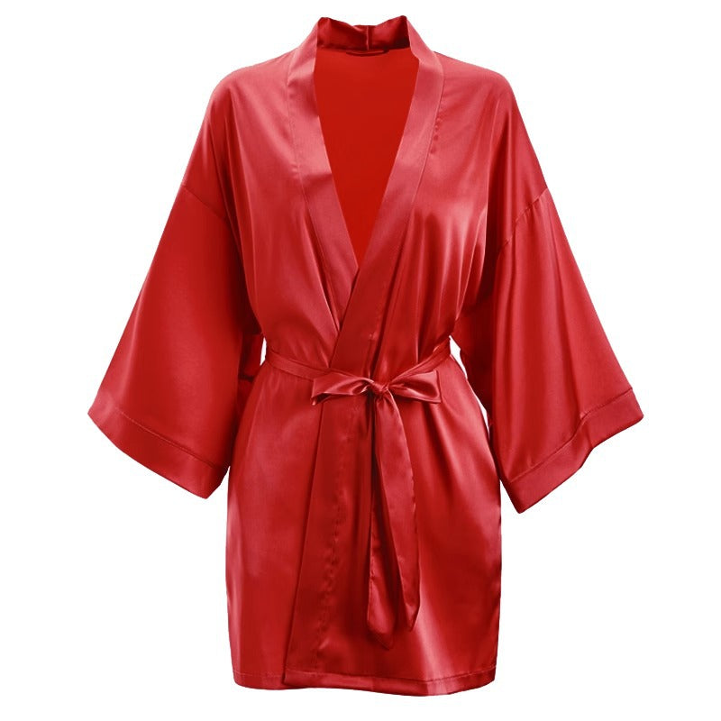 Lace Trim Ice Silk Womens Sleepwear Nightdress