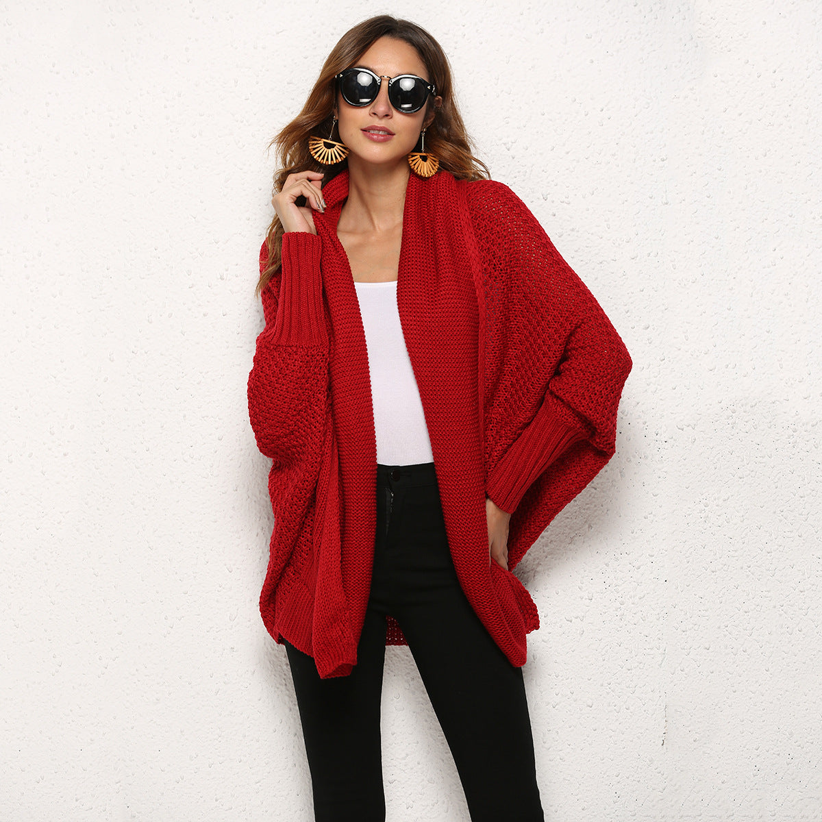 2025 Europe and America cross border AliExpress Amazon women's knitwear cardigan sweater oversized sweater coat women's fashion