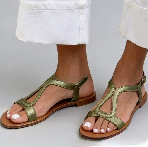 Women's flat one-piece open-toe beach shoes