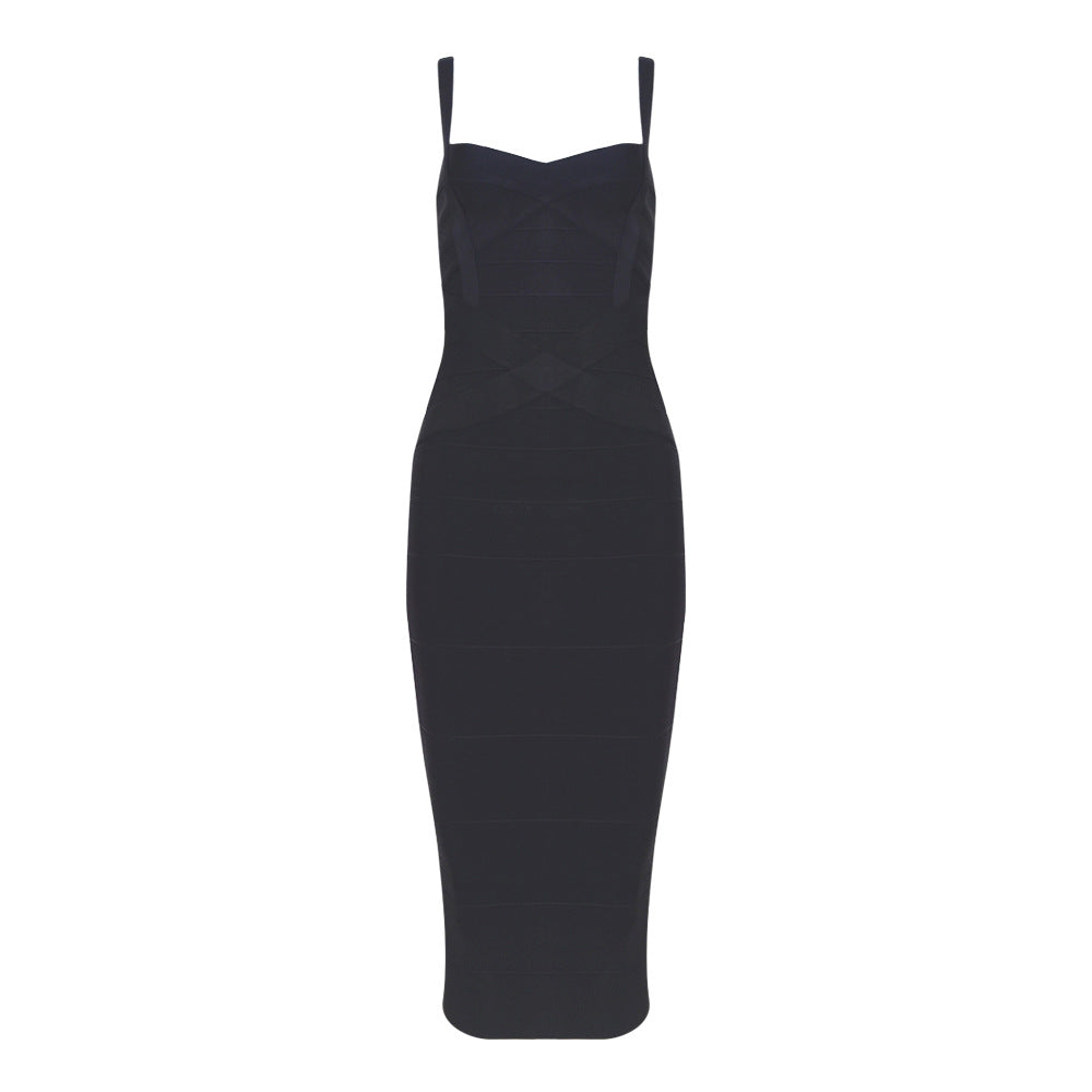 Classic Sexy Strap Bandage Long Dress