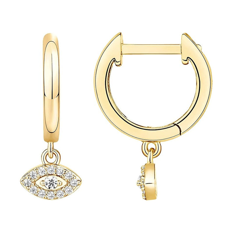 Brass Electroplated Zircon Stud Earrings