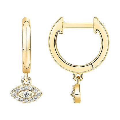 Brass Electroplated Zircon Stud Earrings