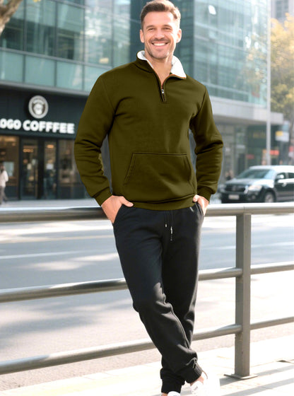 Hoodie contrasting zipper top