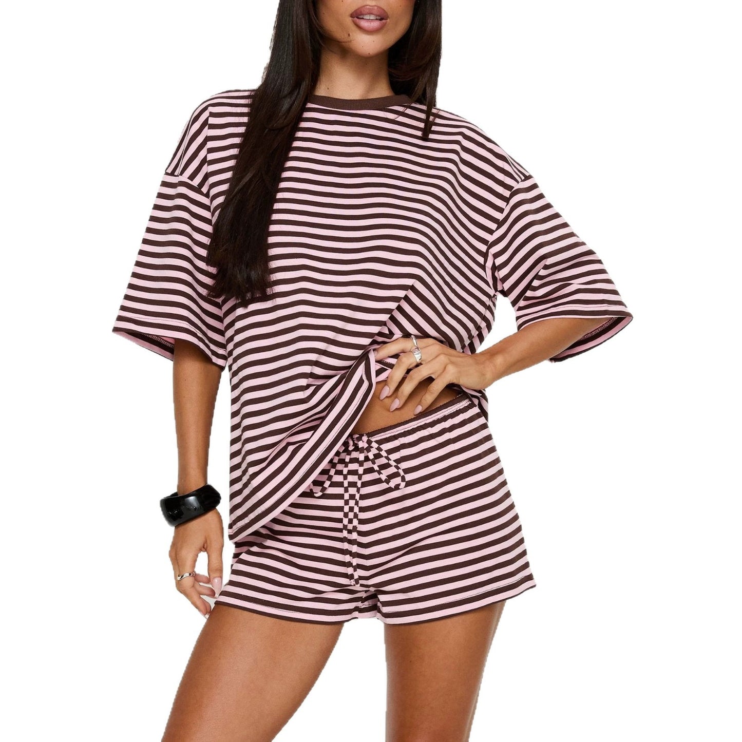 Women's Casual Short Sleeve T-Shirt and Shorts Set